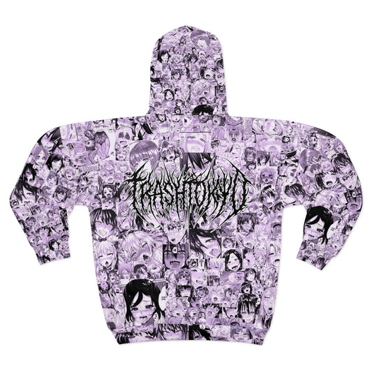 Ahegao Unisex Zip Hoodie (AOP)