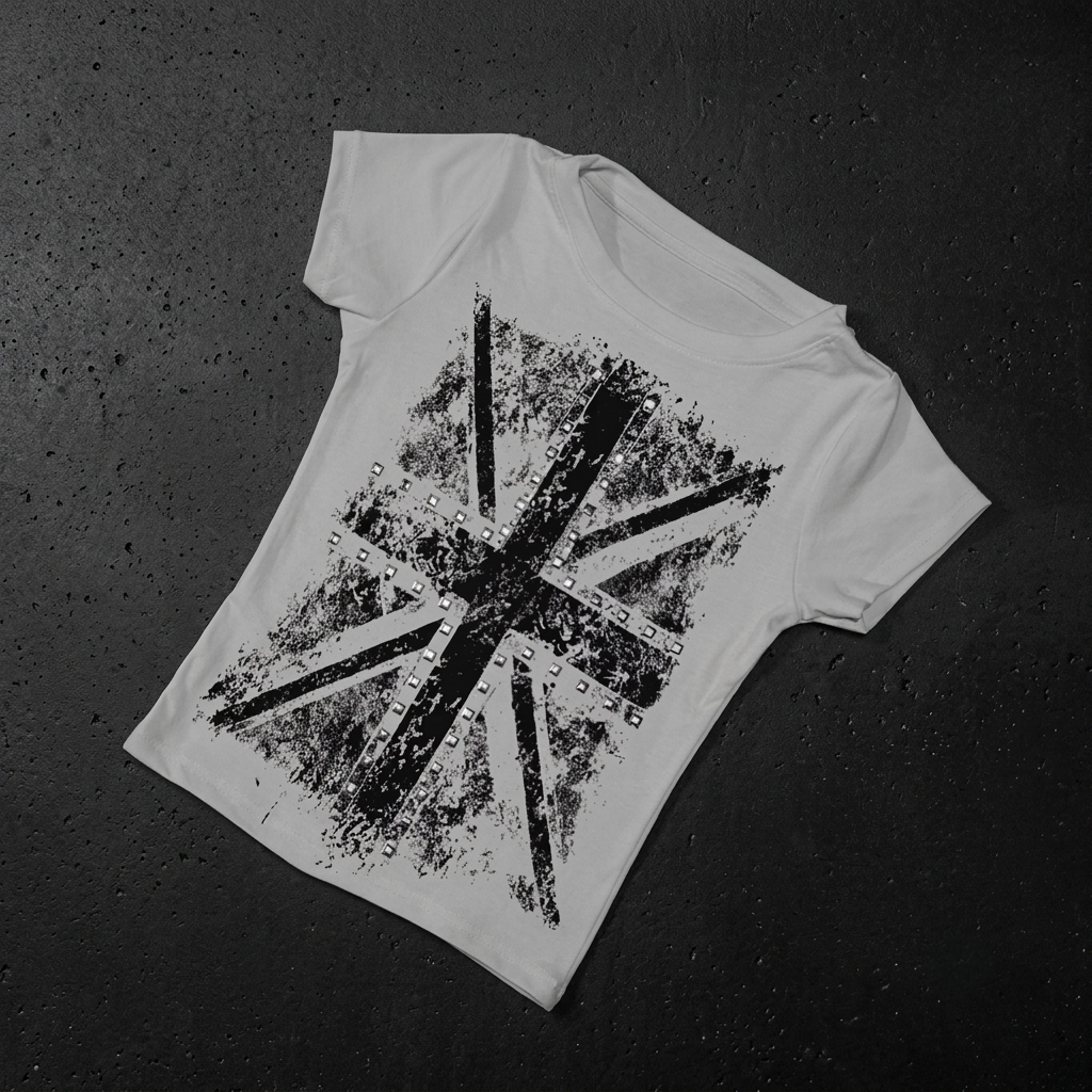 Vintage Harajuku Rhinestone Cross Tee