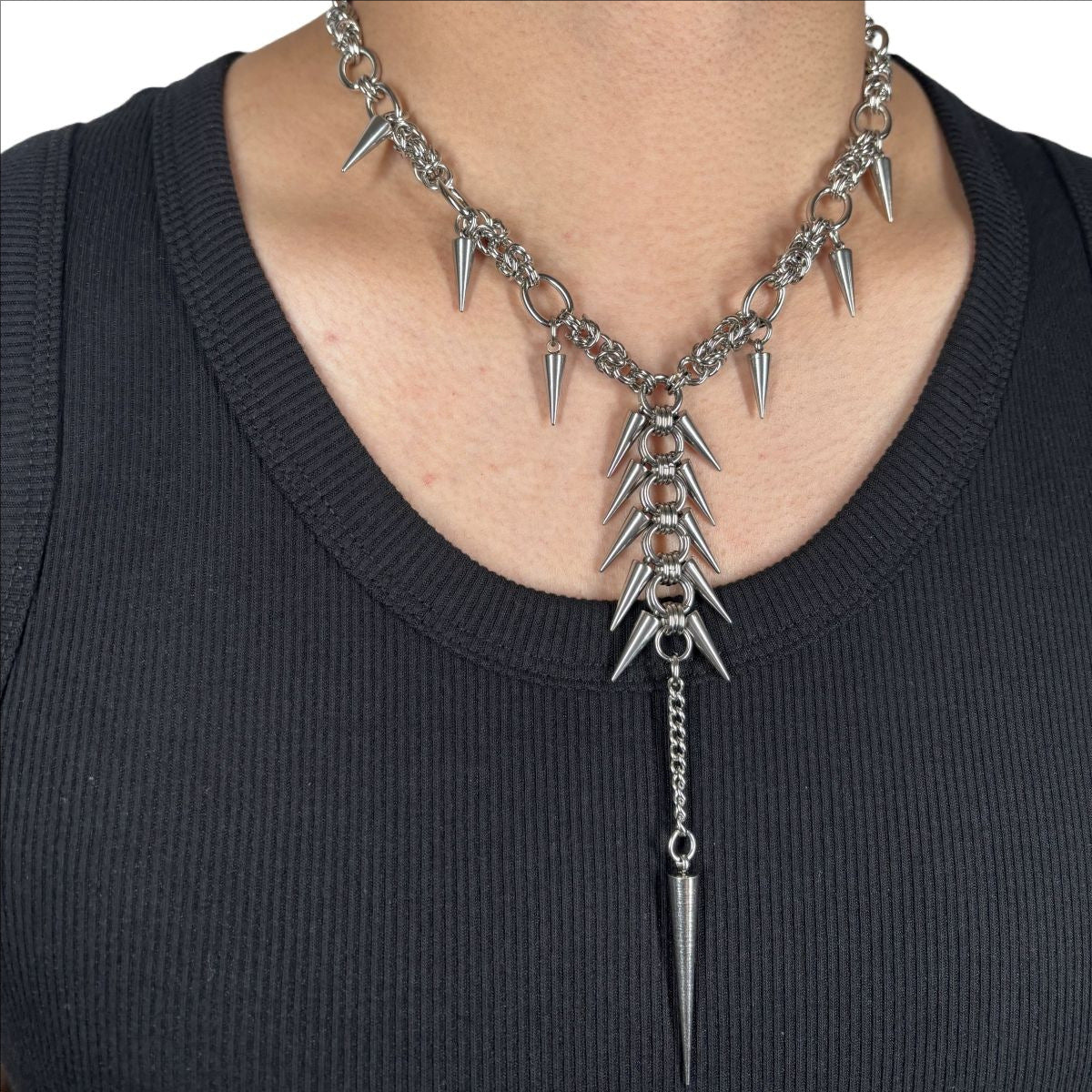 Alt Y2K Heavy Metal Fringe Necklace