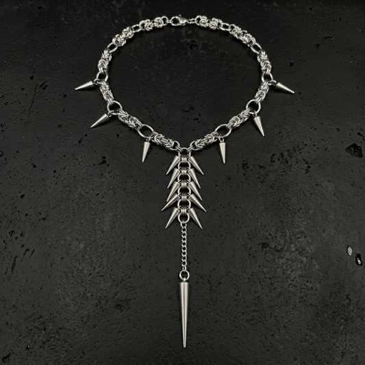 Alt Y2K Heavy Metal Fringe Necklace