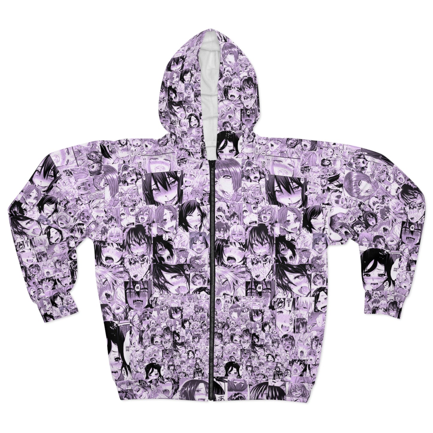 Ahegao Unisex Zip Hoodie (AOP)