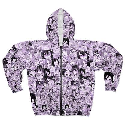 Ahegao Unisex Zip Hoodie (AOP)