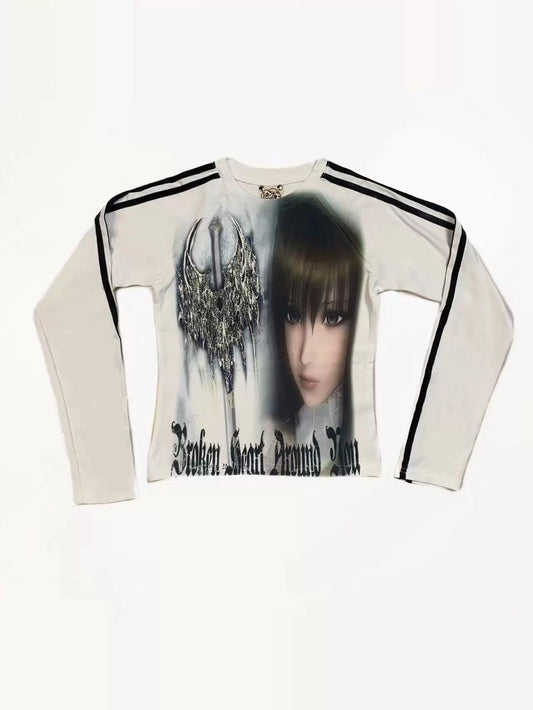 WEBBAR Original "Acid Metal Goth" Fitted L/S Soccer Jersey No.121-Z