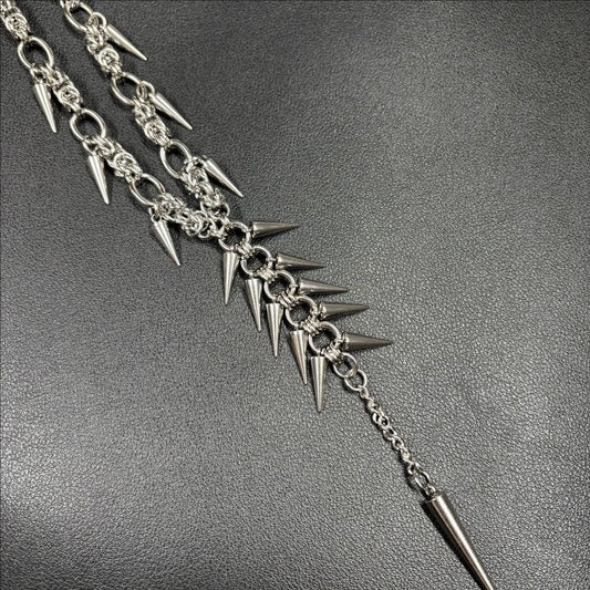 Alt Y2K Heavy Metal Fringe Necklace