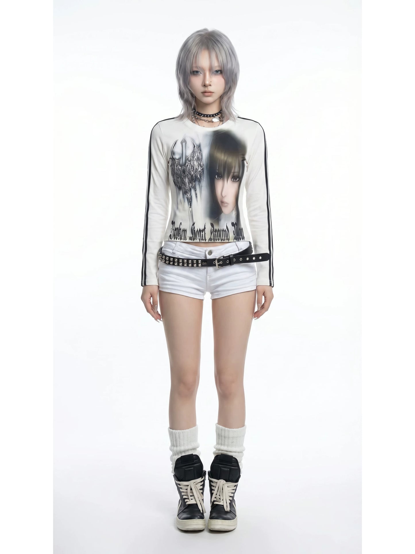 WEBBAR Original "Acid Metal Goth" Fitted L/S Soccer Jersey No.121-Z