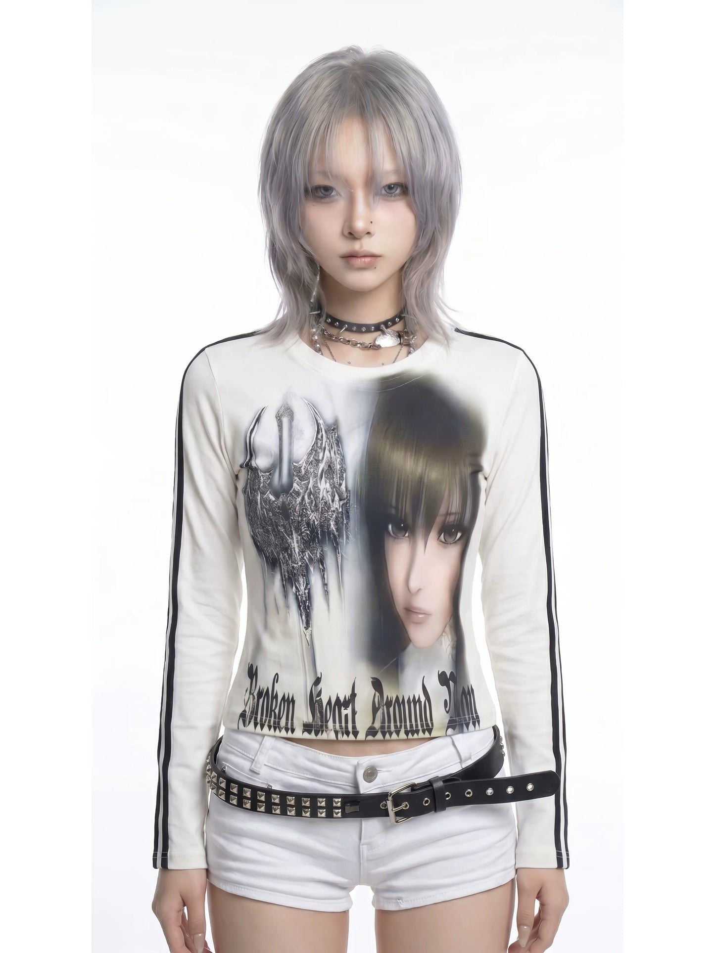 WEBBAR Original "Acid Metal Goth" Fitted L/S Soccer Jersey No.121-Z