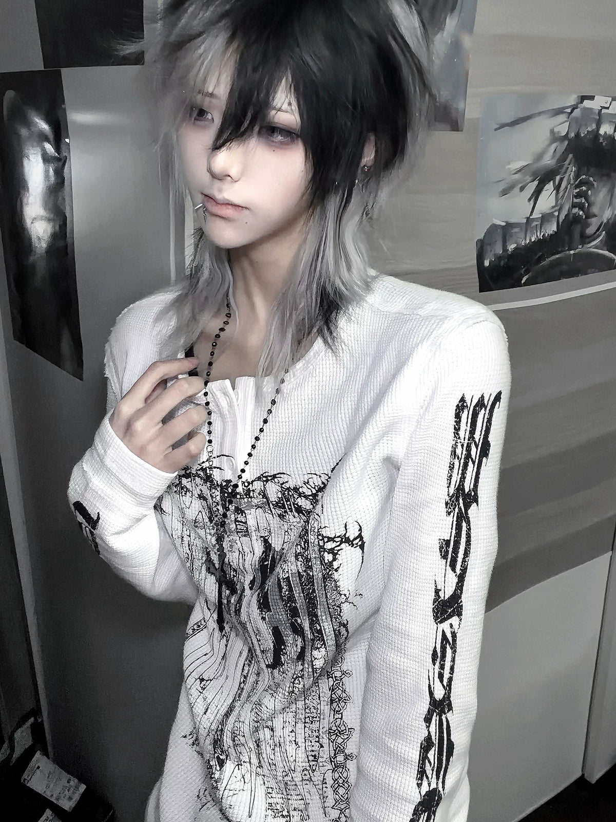 Dark Avant-Garde: Unisex Gothic Subculture Slim-Fit Punk Long-Sleeve