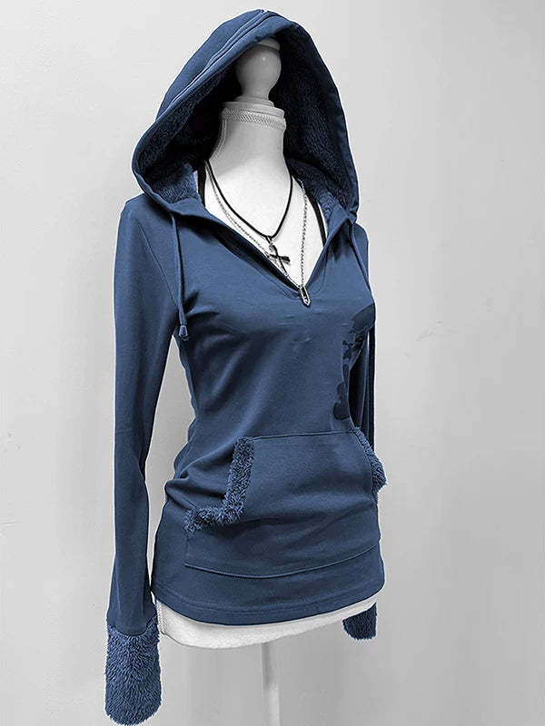Baoye Girl Original: American Retro Graphic Hoodie