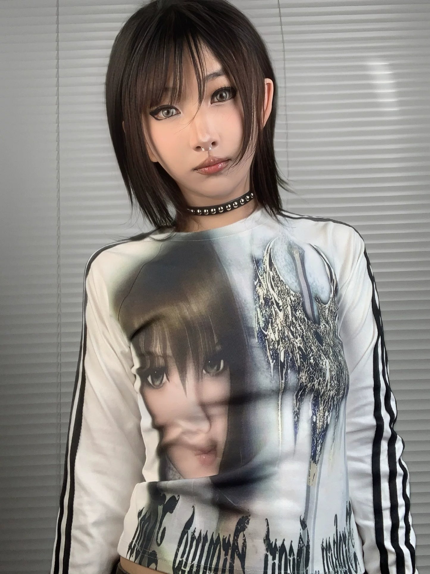WEBBAR Original "Acid Metal Goth" Fitted L/S Soccer Jersey No.121-Z